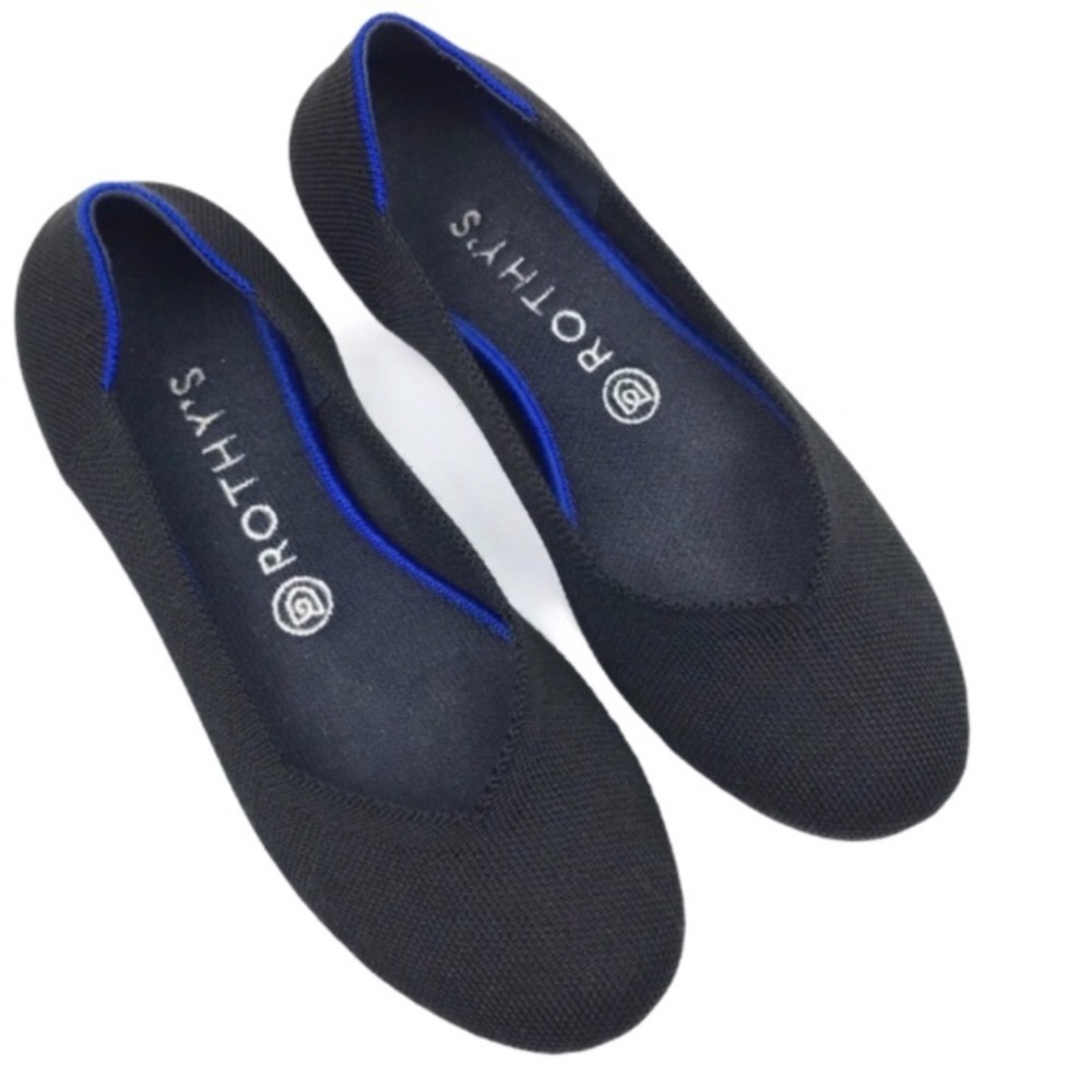 Rothy's Round Toe Black Ballet Flat size 8